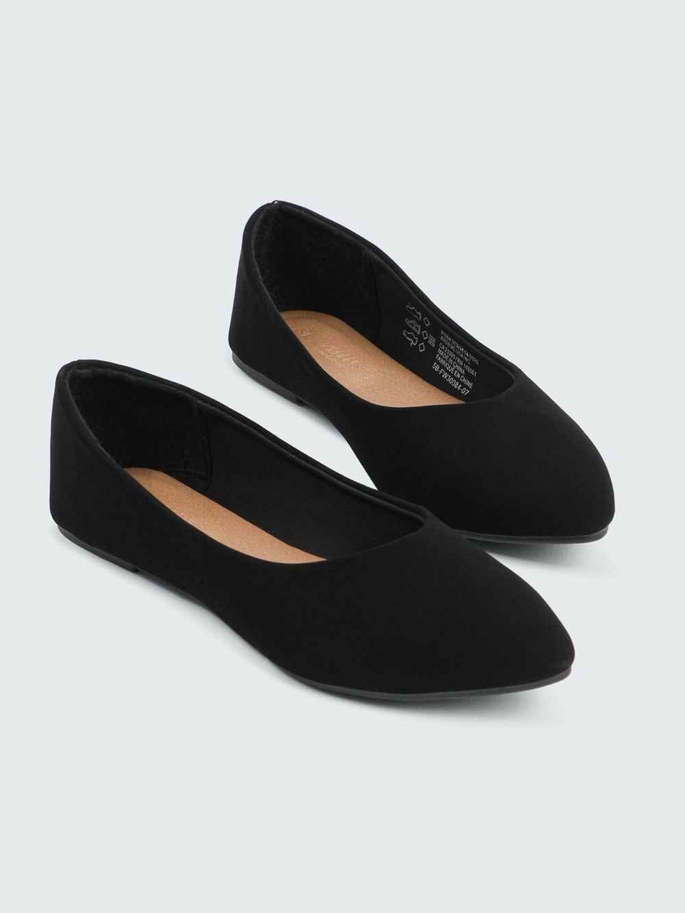 Ardene Black Pointed Toe Ballet Flats